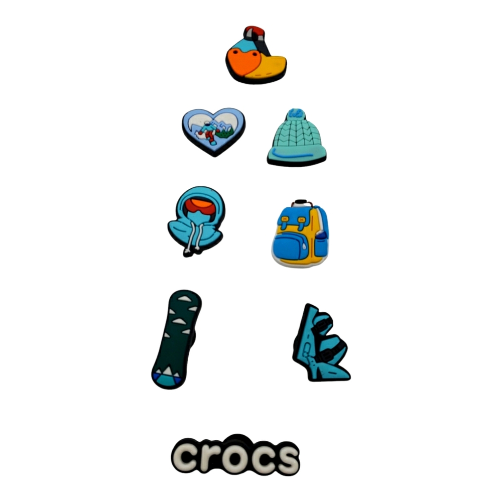Snowboard Winter Themed Jibbitz/Charms for Crocs NWOT Set of 8